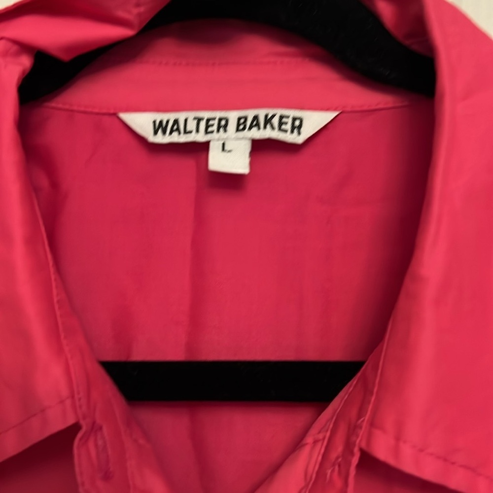 Walter Baker Hot Pink Button-Front Belted Shirt Dress - Picture 8 of 11